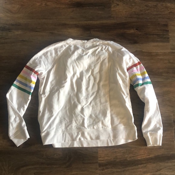 Cute Cream Rainbow Cotton Boden Sweatshirt Size Medium - Picture 4 of 4